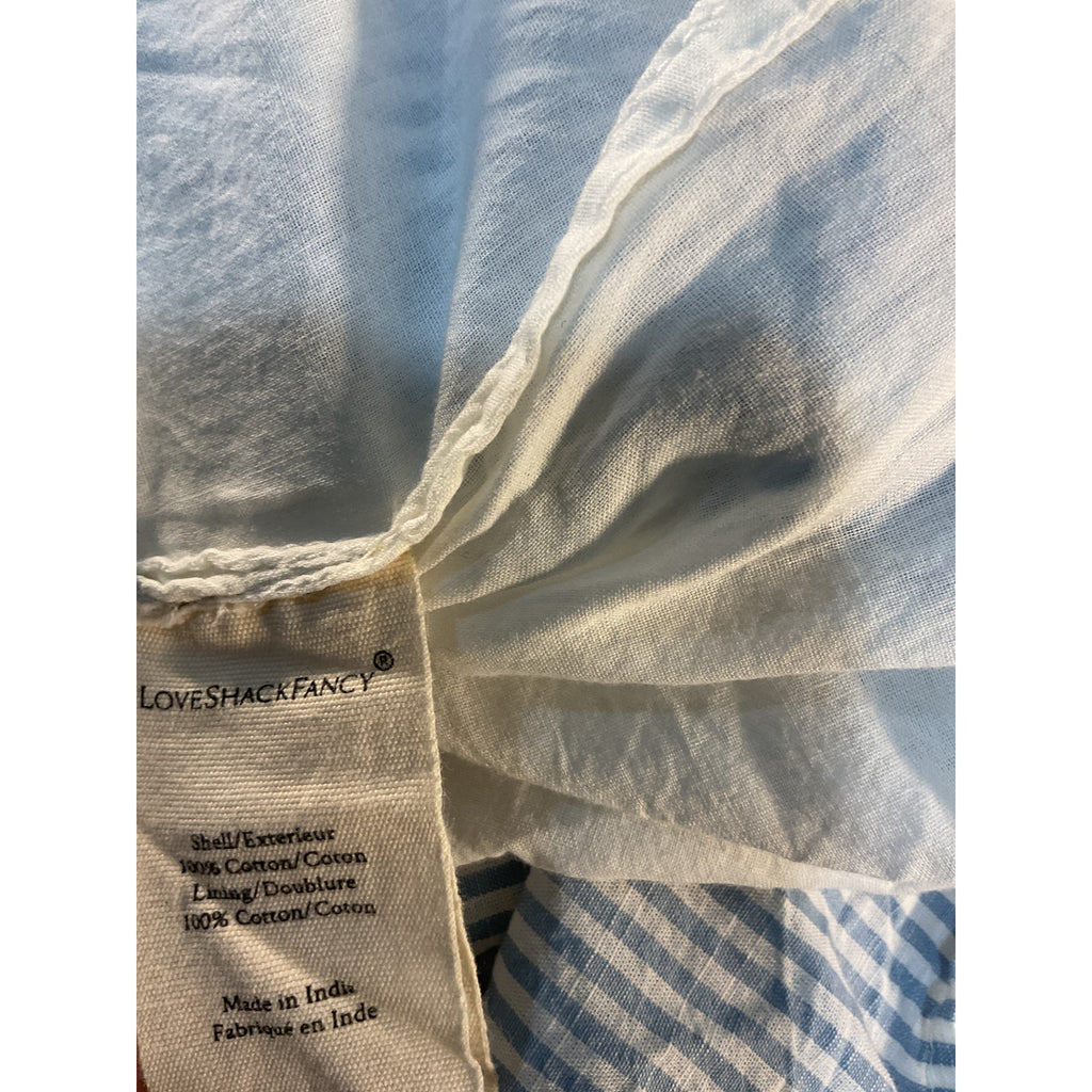 Loveshackfancy 'Stefana' Blue Cotton Blend Skirt Size XS