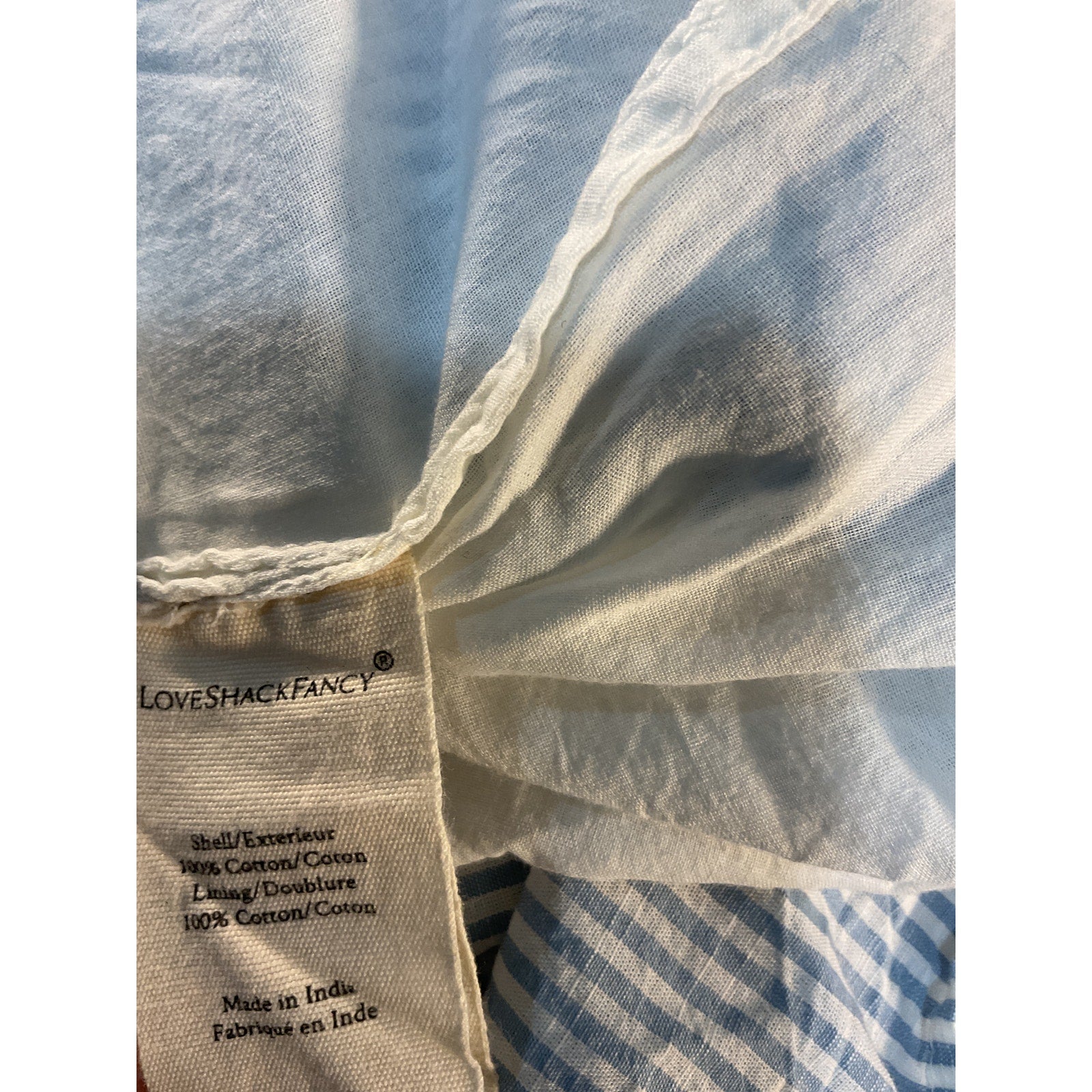 Loveshackfancy 'Stefana' Blue Cotton Blend Skirt Size XS