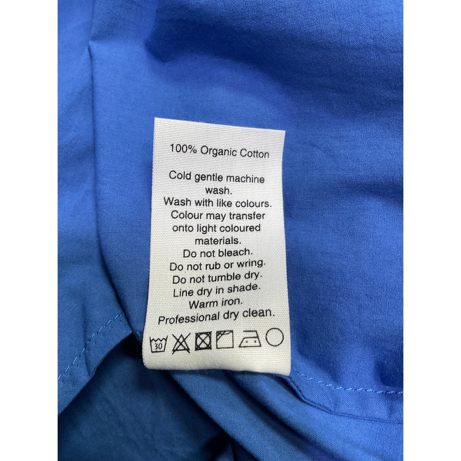 Matteau Organic Blue Cotton-Poplin Mini Dress Size 4