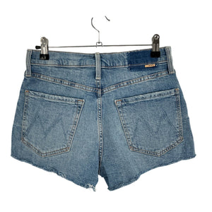 Mother Distressed Blue Tomcat Kick Fray Denim Shorts Size 27