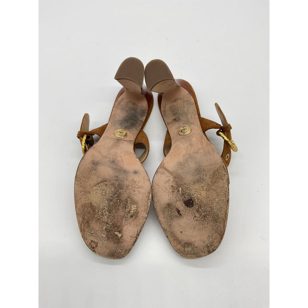 Veronica Beard 'Margaux' Brown Leather Heel Size 9
