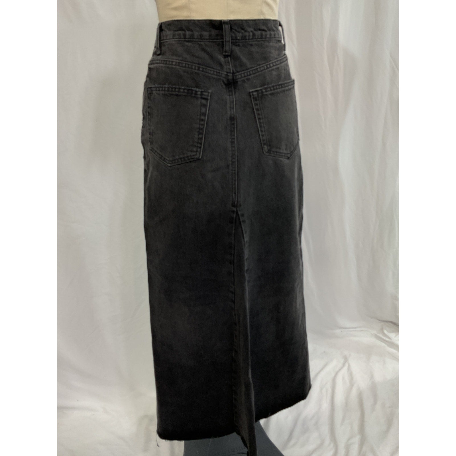 Reformation 'Tazz' Black Maxi Denim Jean Skirt Size 27