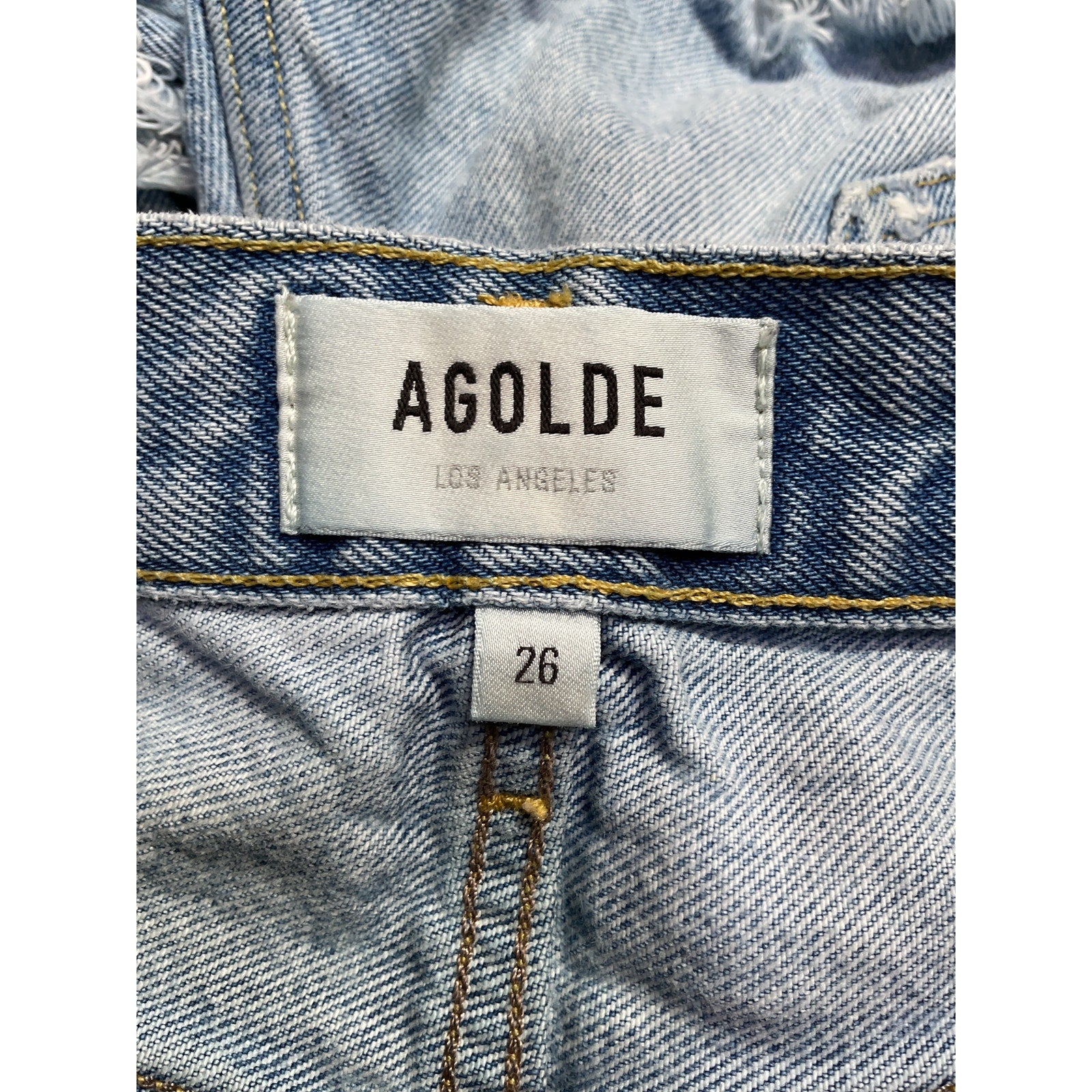 Agolde Parker Vintage Blue Cotton Cut Off Short Size 26