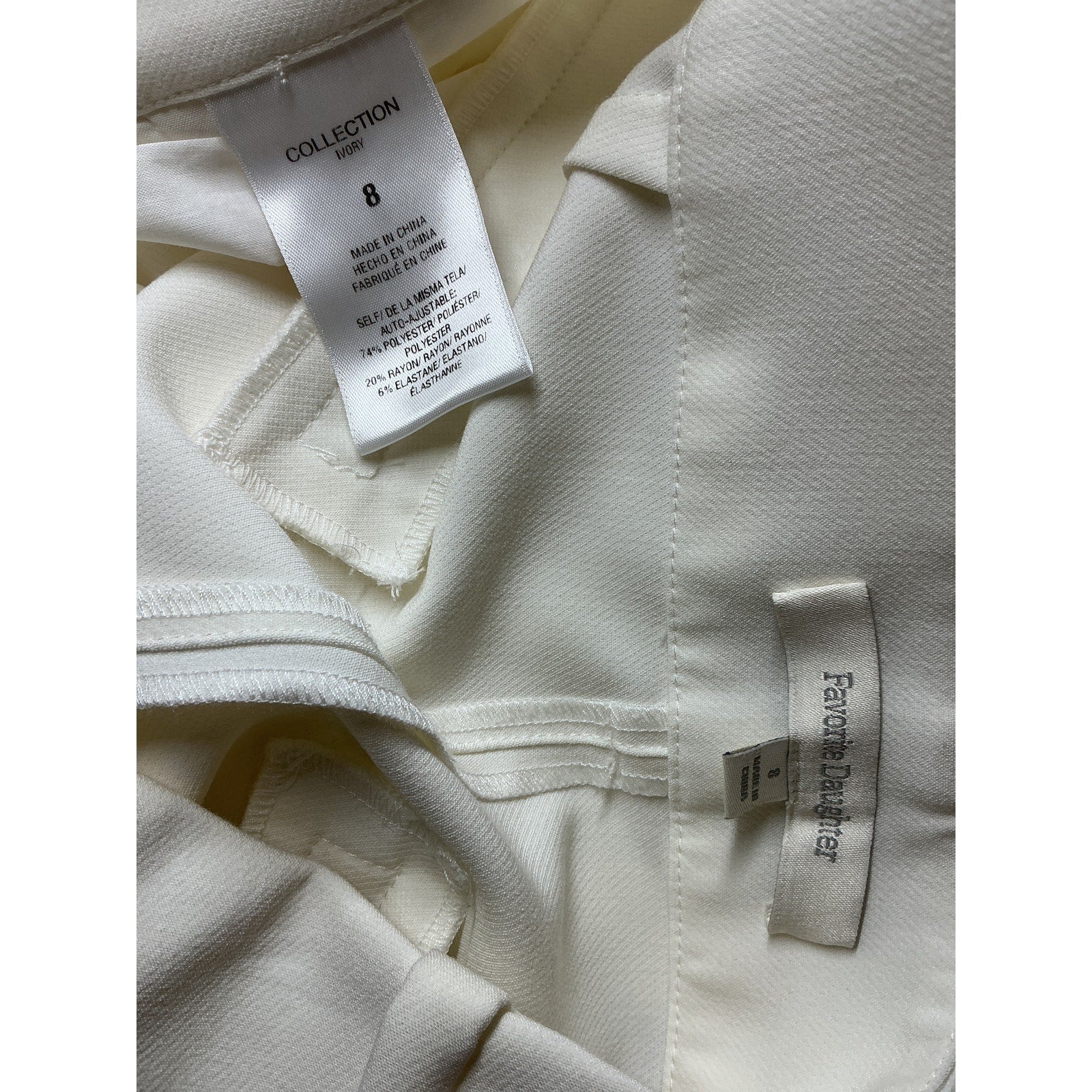 Favorite Daughter 'The Favorite' Ivory Polyester Pant Size 8
