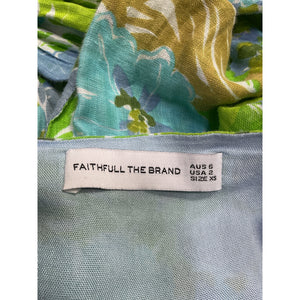 Faithfull The Brand 'Eva' Green Linen Top Size XS