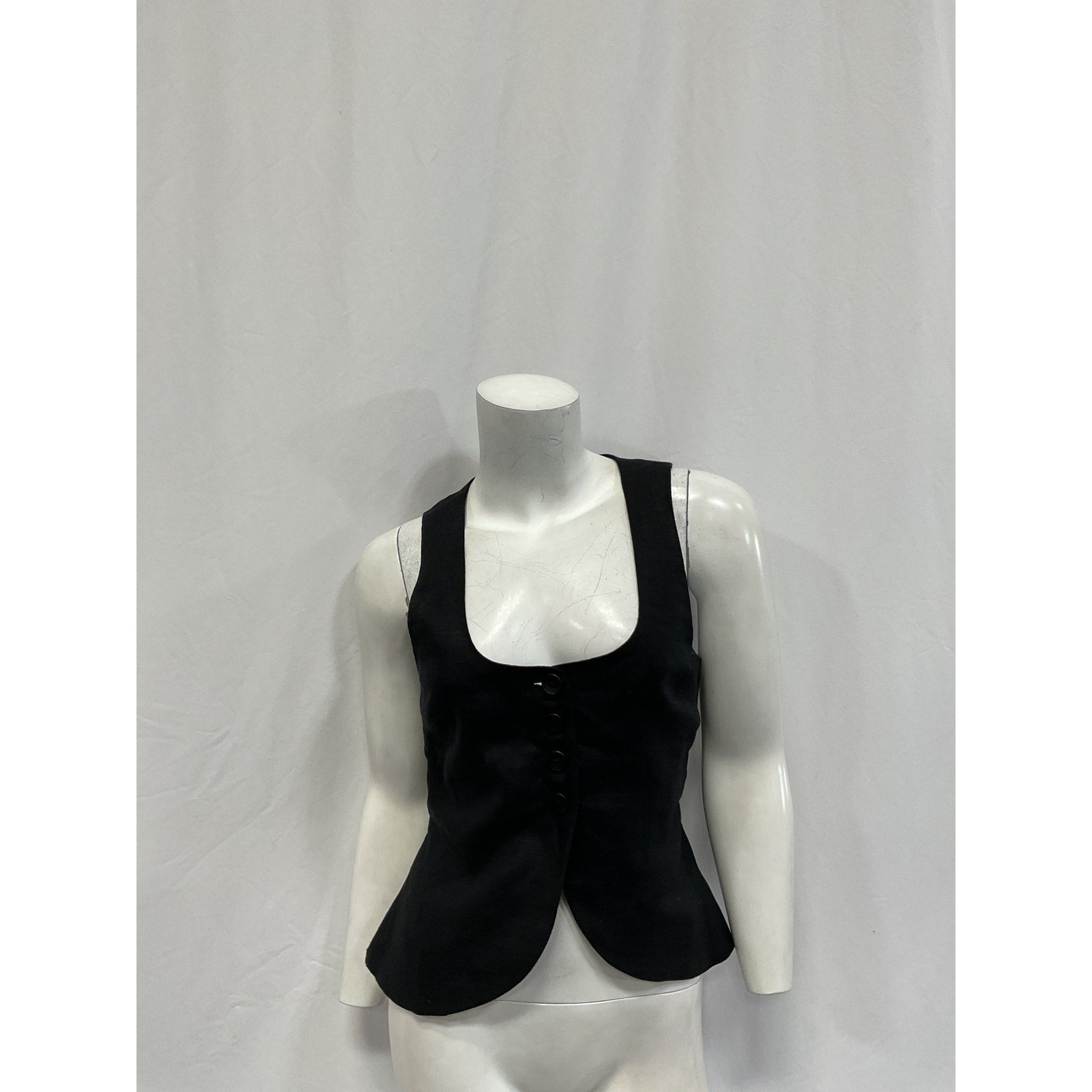 Faithfull The Brand 'Stanze' Black Linen Vest Size XS