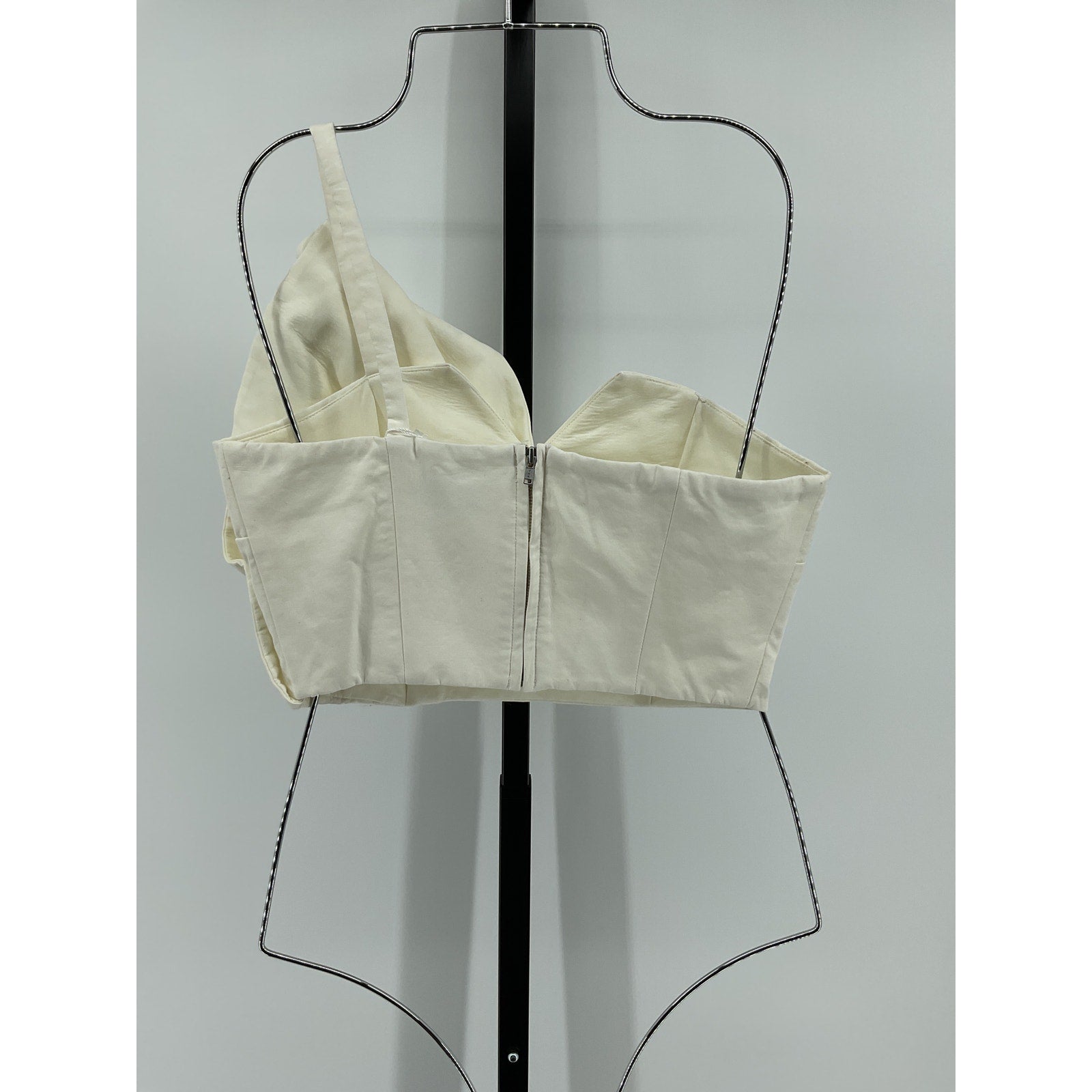 Amur 'Declan' White Cotton Ruffle Bustier Top Size 0