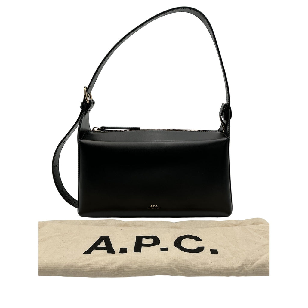 A.P.C. 'Virginie' Black Leather Shoulder Bag