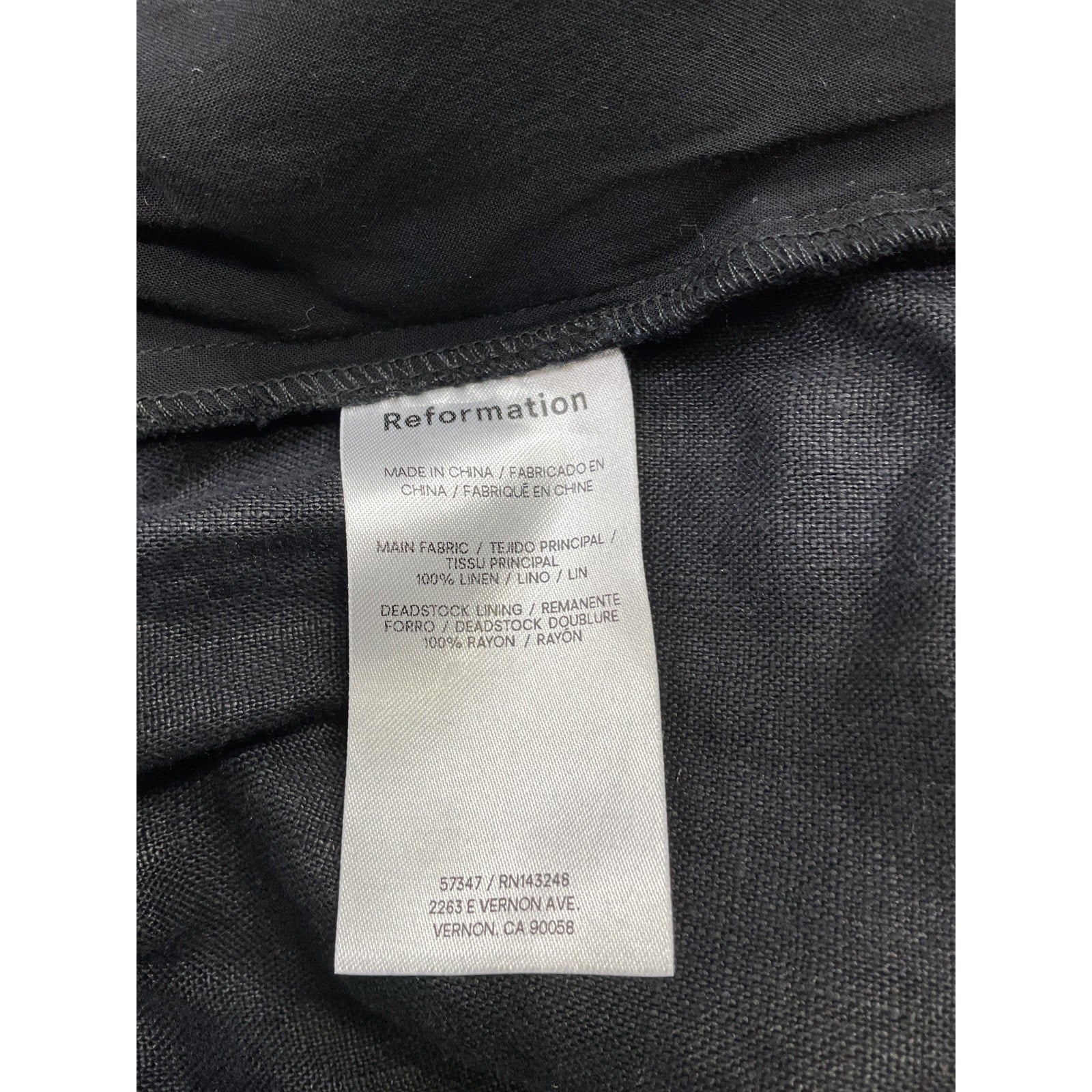 Reformation 'Mason' Black Tencel Lyocell Short Size 8