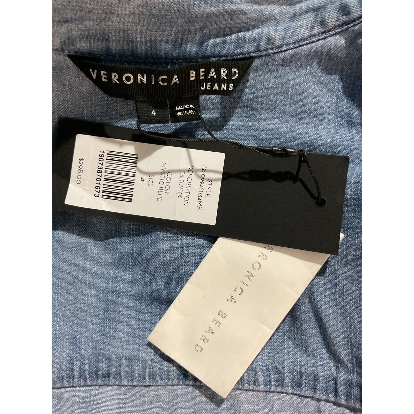 Veronica Beard 'Dalton' Blue Top Size 4 - NWT