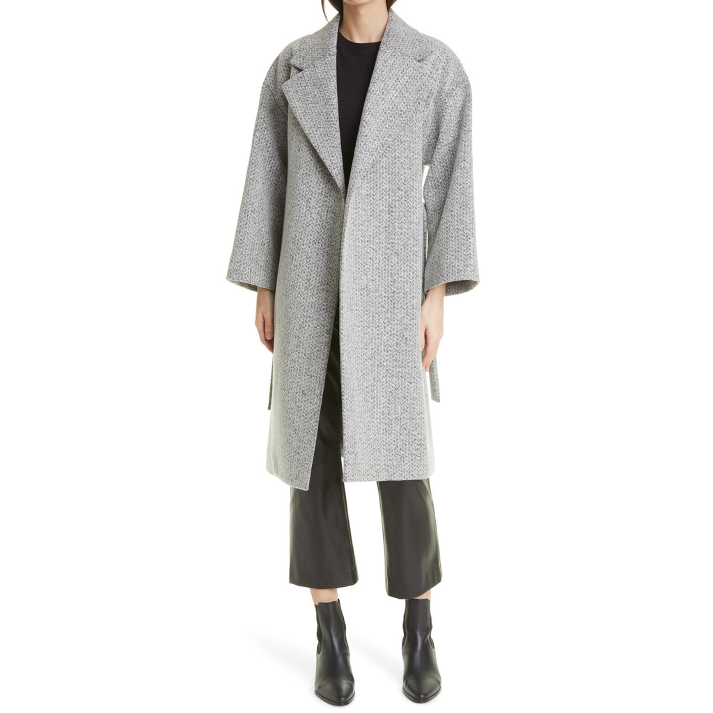 Theory Wool Blend Grey Trench Coat Size L