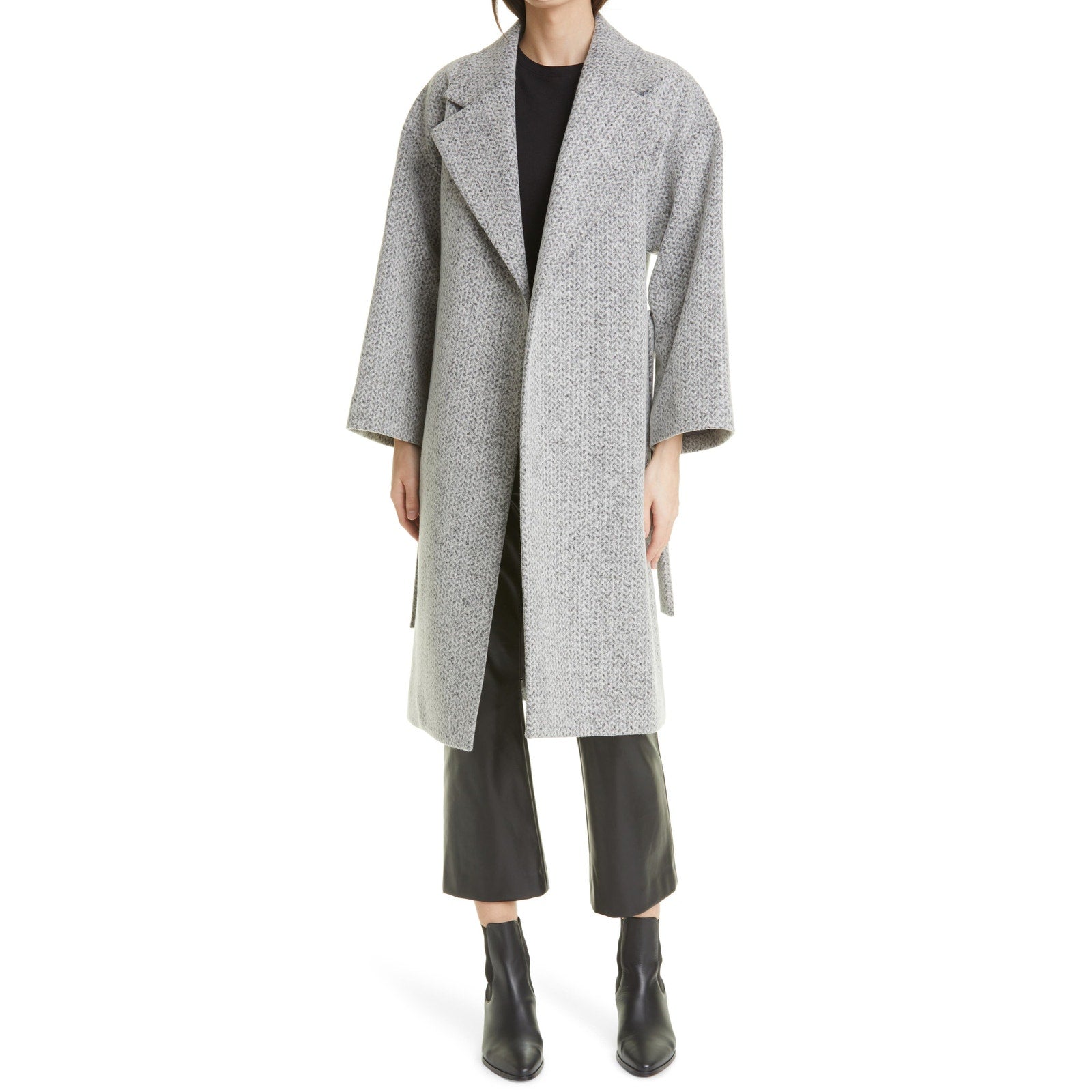 Theory Wool Blend Grey Trench Coat Size L