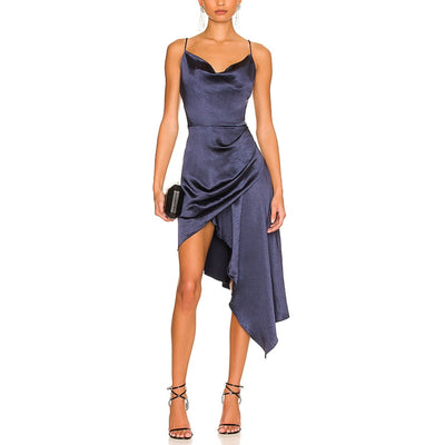 Elliatt Satin Navy Jacinda Dress Size M NWT