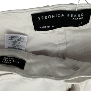 Veronica Beard High Rise White Carly Kick Flare Denim Jeans Size 25