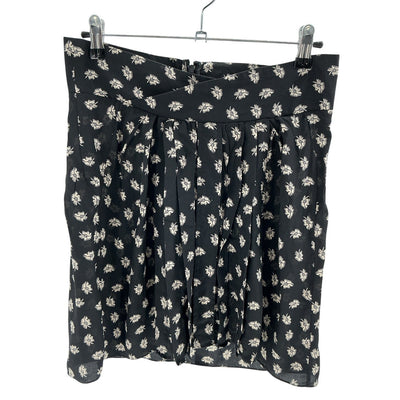 Isabel Marant Pleated Black Crepe De Chine Mini Skirt Size 38 EU / US 6