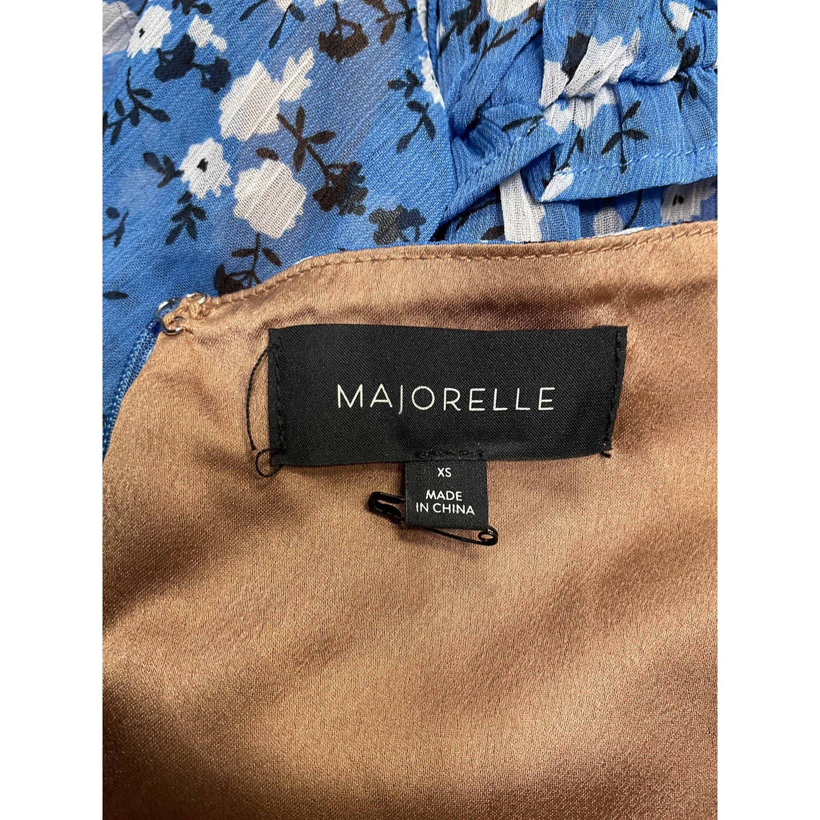 Majorelle 'Ailish' Blue Poly Mini Dress Size XS