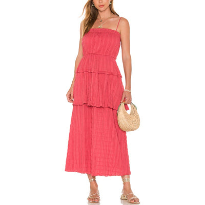 Elliatt 'Utopian' Red Gauze Ruffle Dress Size S