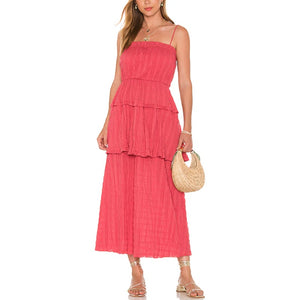 Elliatt 'Utopian' Red Gauze Ruffle Dress Size S