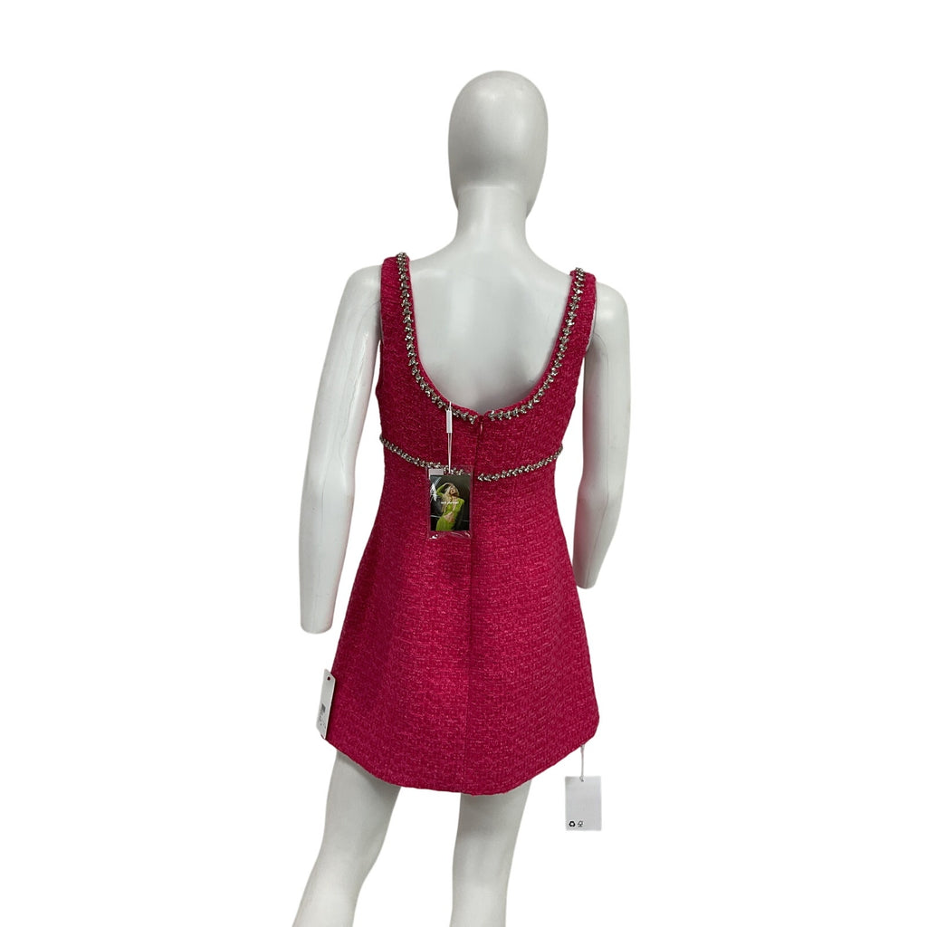 Self-Portrait 'Boucl�' Pink Polyester Mini Dress Size 6 - NWT