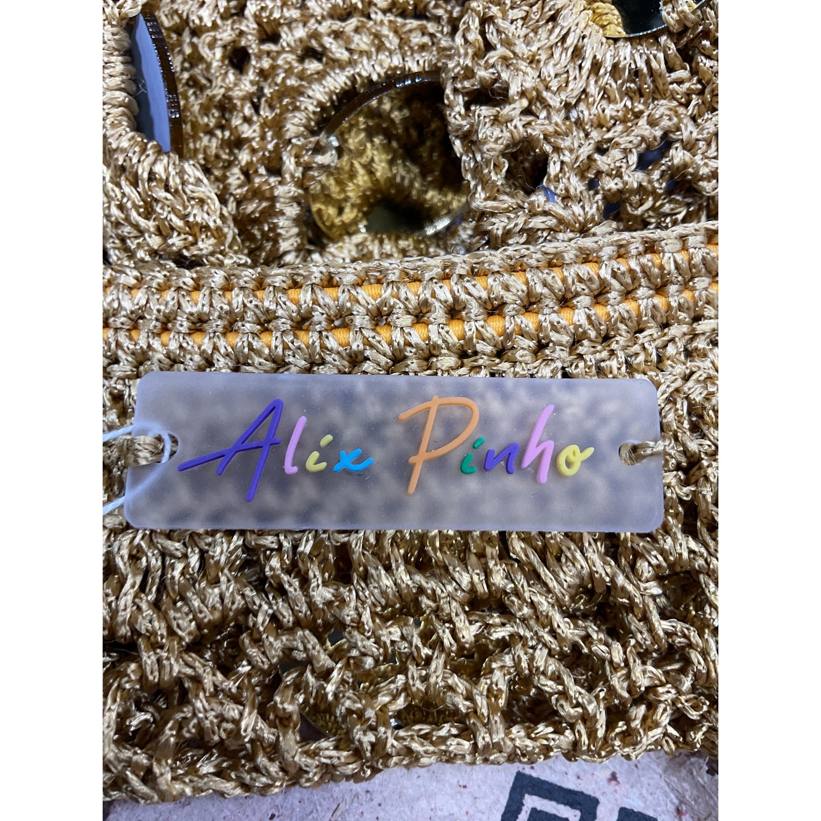 Alix Pinho 'Translucid' Gold Cotton Mini Skirt Size M - NWT