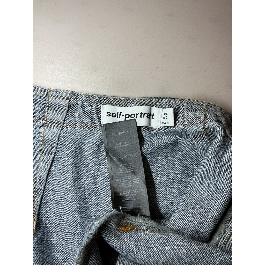 Self-Portrait Denim Mini Skirt Size 2