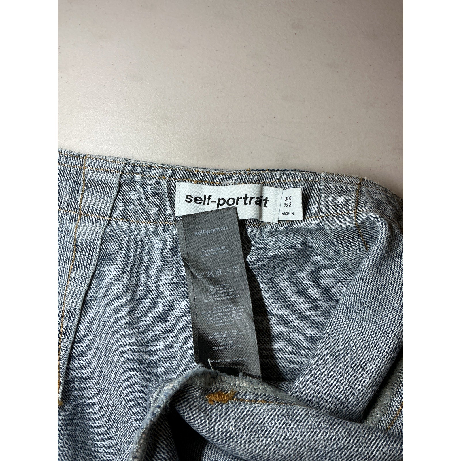 Self-Portrait Denim Mini Skirt Size 2