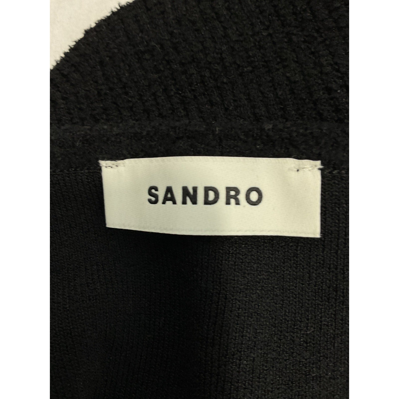 Sandro Short 'Velvet' Black Embellished Velvet Effect Knit Cropped Sweater Size S