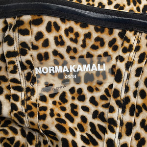 Norma Kamali Strapless Leopard Bonded Corset Gown Size XS