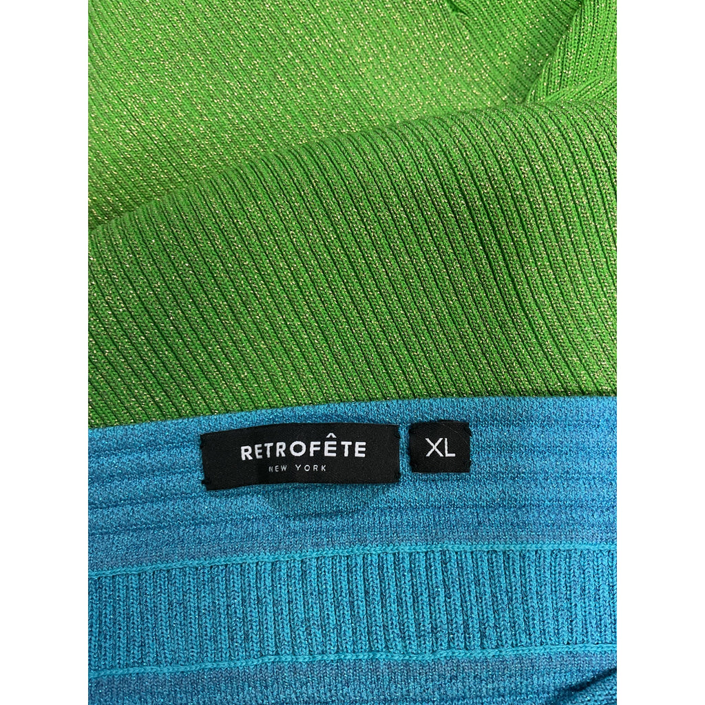 Retrofete 'Eloisa' Green Back Cut Out Halterneck Dress Size XL