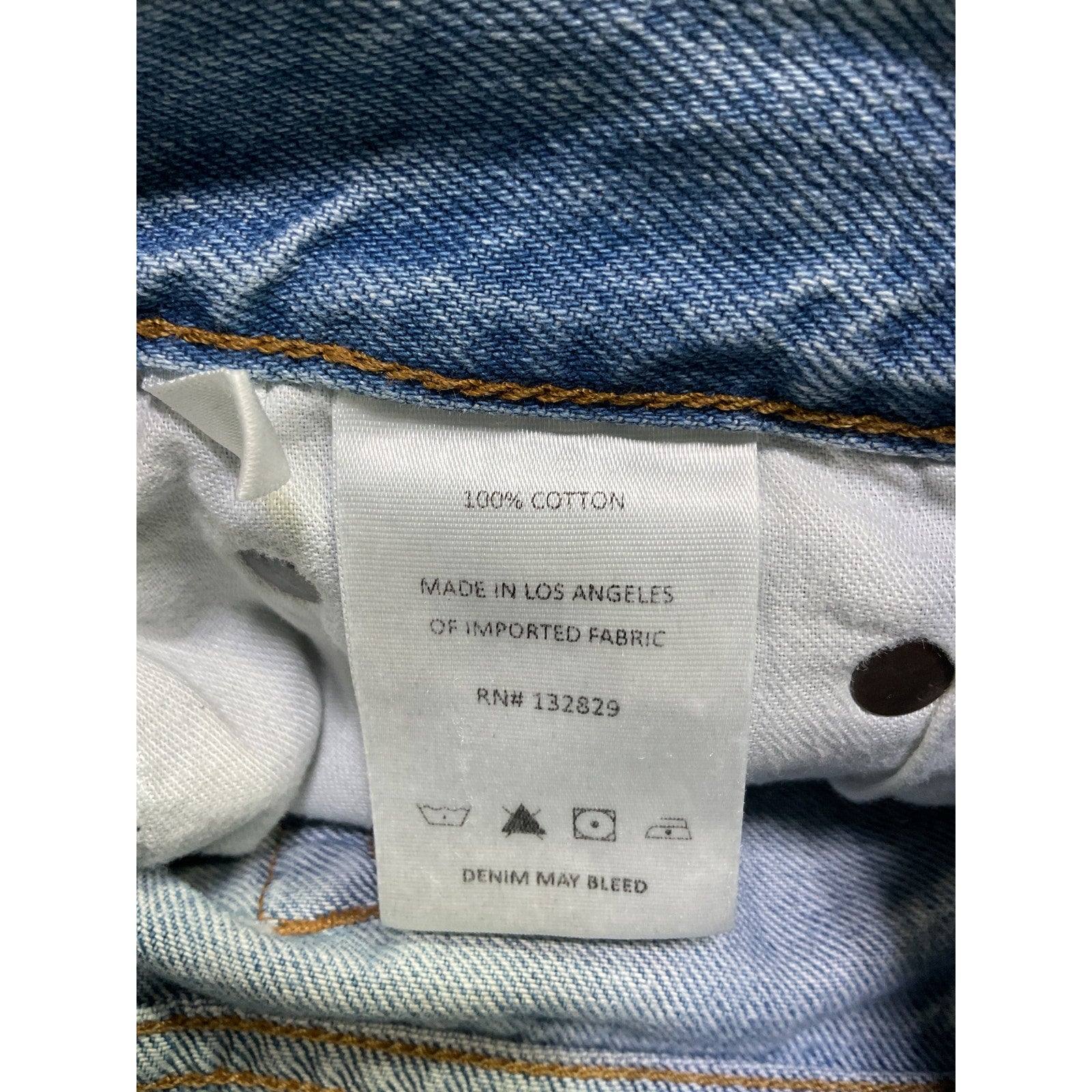 Grlfrnd 'Quinn' Blue Cotton High Rise 90'S Short Size 27