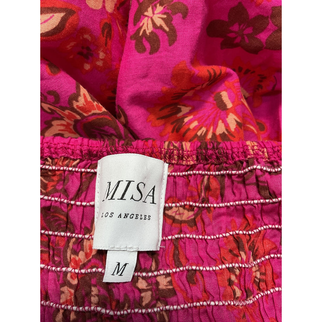 Misa Los Angeles Pinnk Floral Print Three Quarter Sleeve Mini Dress Size M