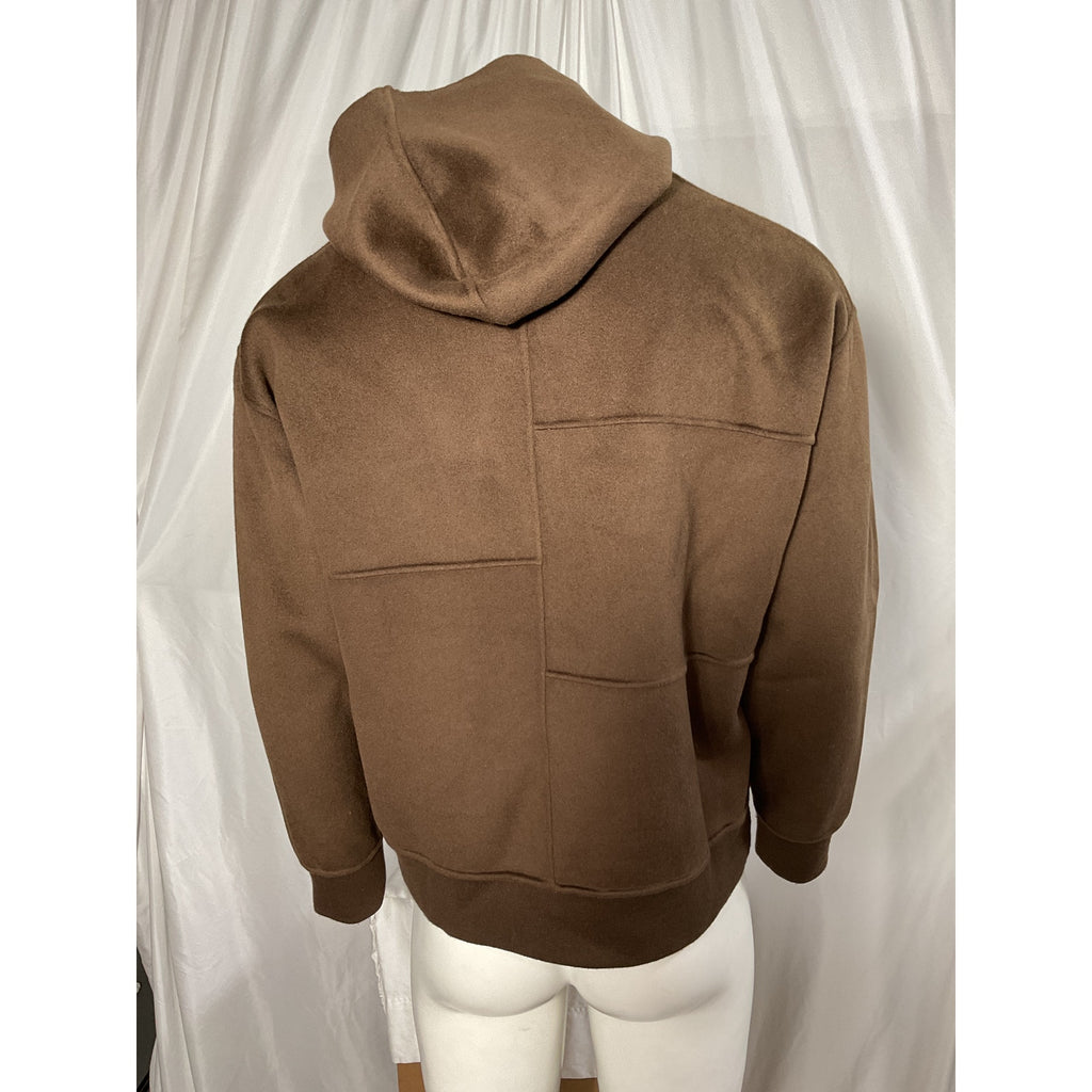 Frame Solid Wool Brown Blend Hoodie Size L