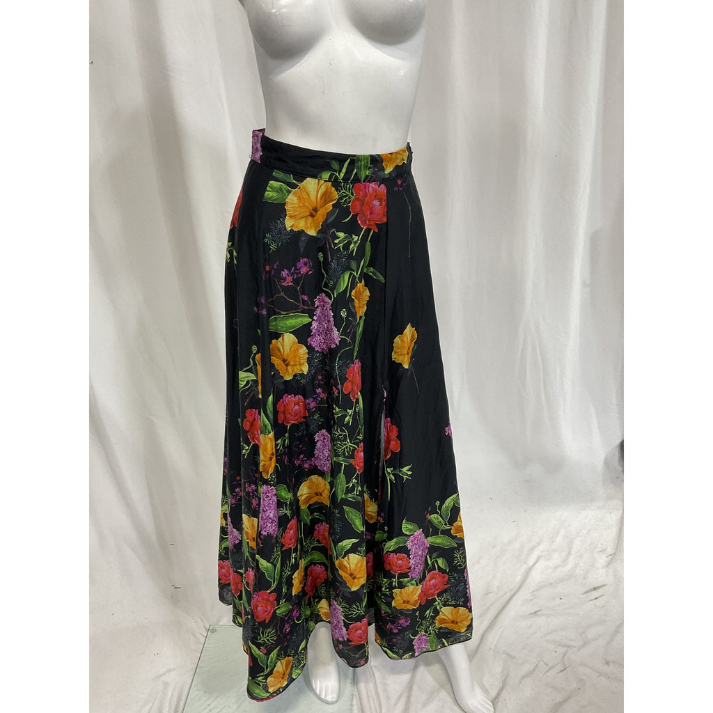 Charo Ruiz 'Tana' Black Long Voile Skirt Size S