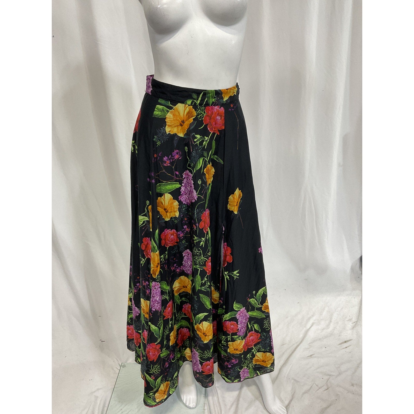 Charo Ruiz 'Tana' Black Long Voile Skirt Size S