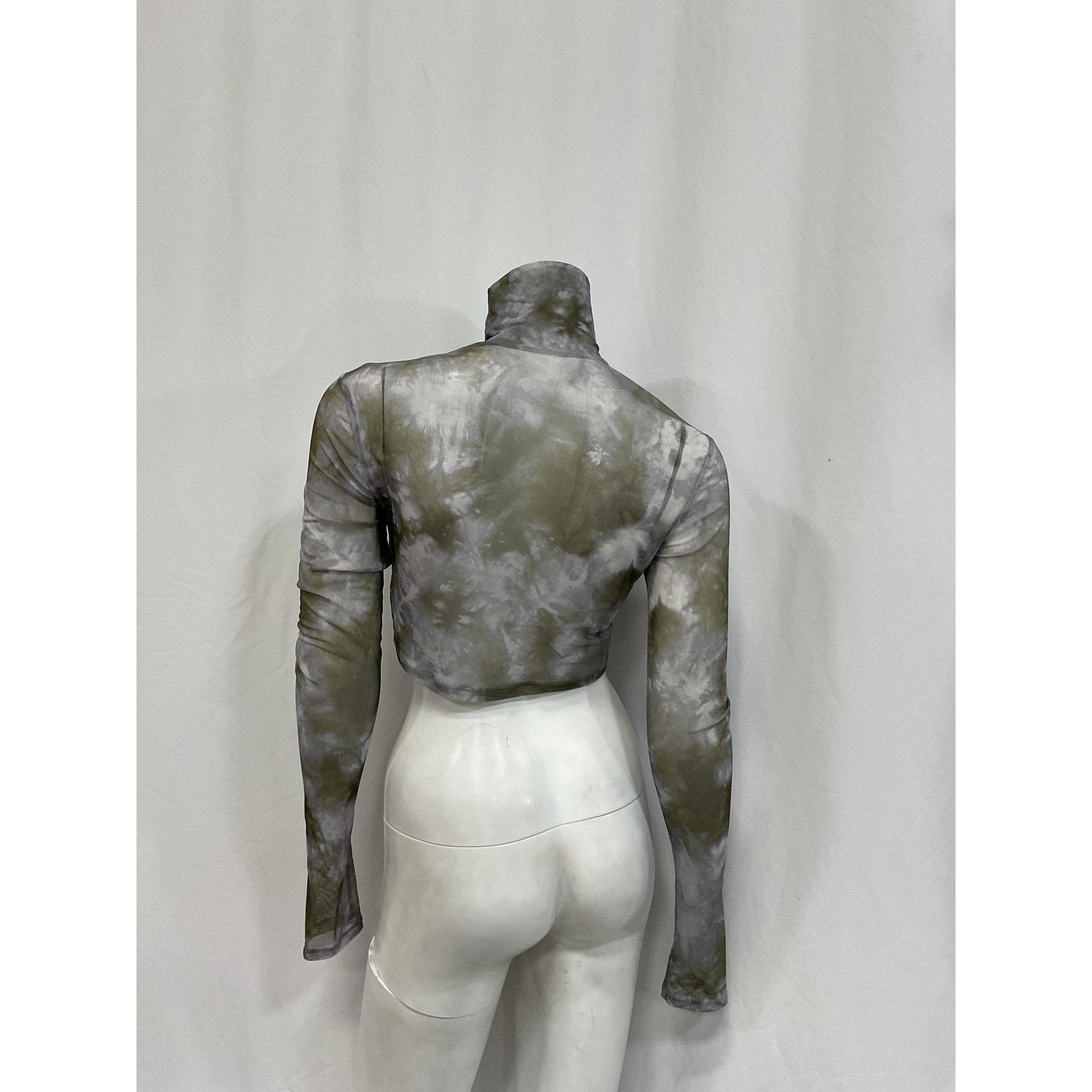 Off-White 'Tie-Dye' Purple Polyamide Tulle Crop Top Size 0