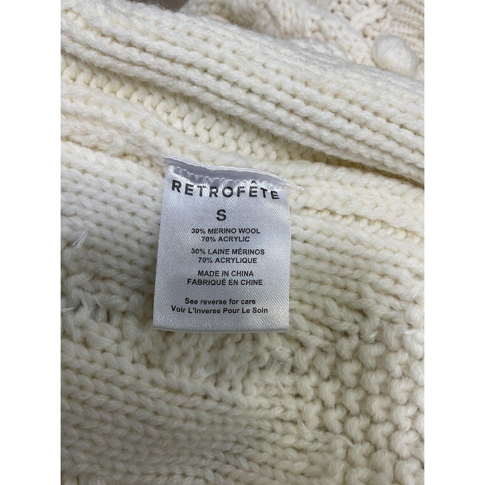 Retrofete 'Maple' White Acrylic Embellished Sweater Dress Size S - NWT