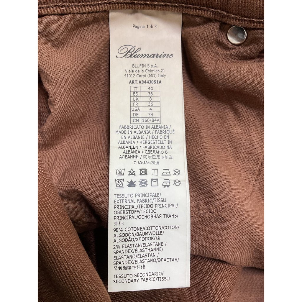 Blumarine Buckle Brown Cotton Mini Skirt Size 4