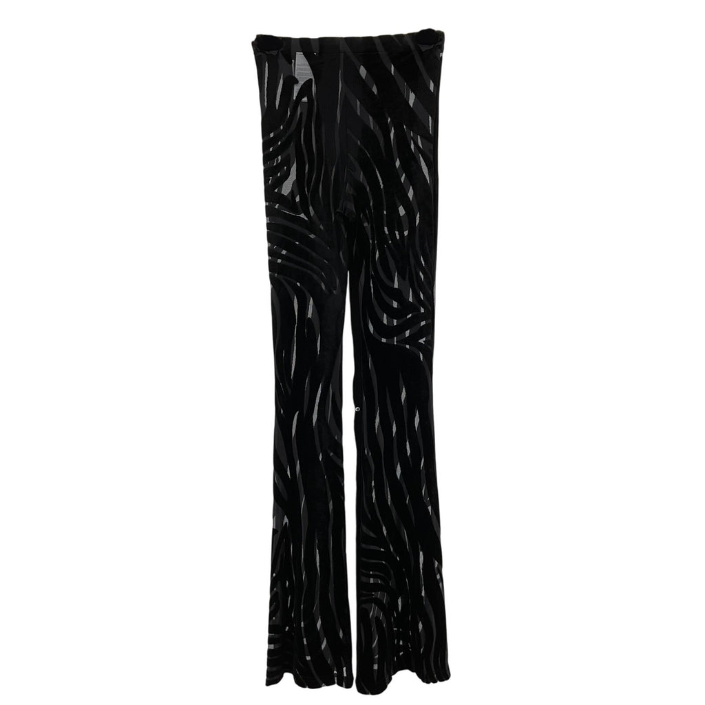Versace Black Viscose Wide Leg Pant Size 8