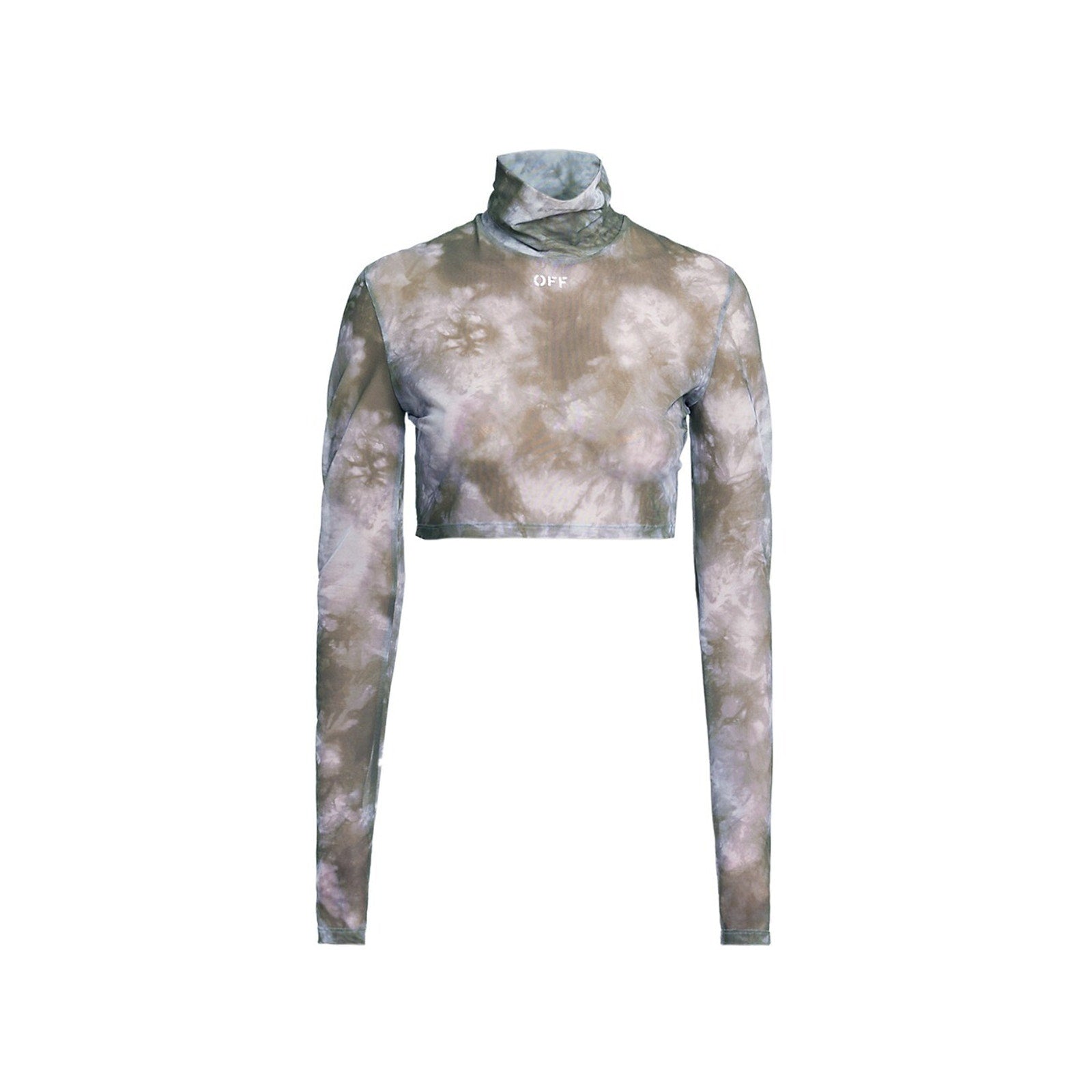 Off-White 'Tie-Dye' Purple Polyamide Tulle Crop Top Size 0