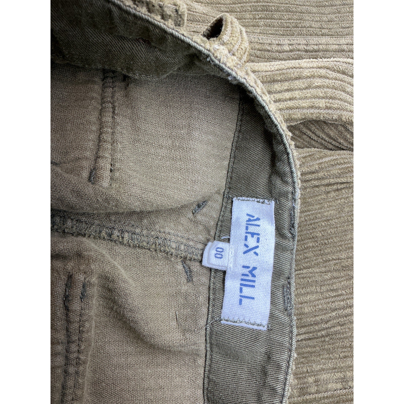 Alex Mill 'Neil' Green Cotton Corduroy Pants Size 0