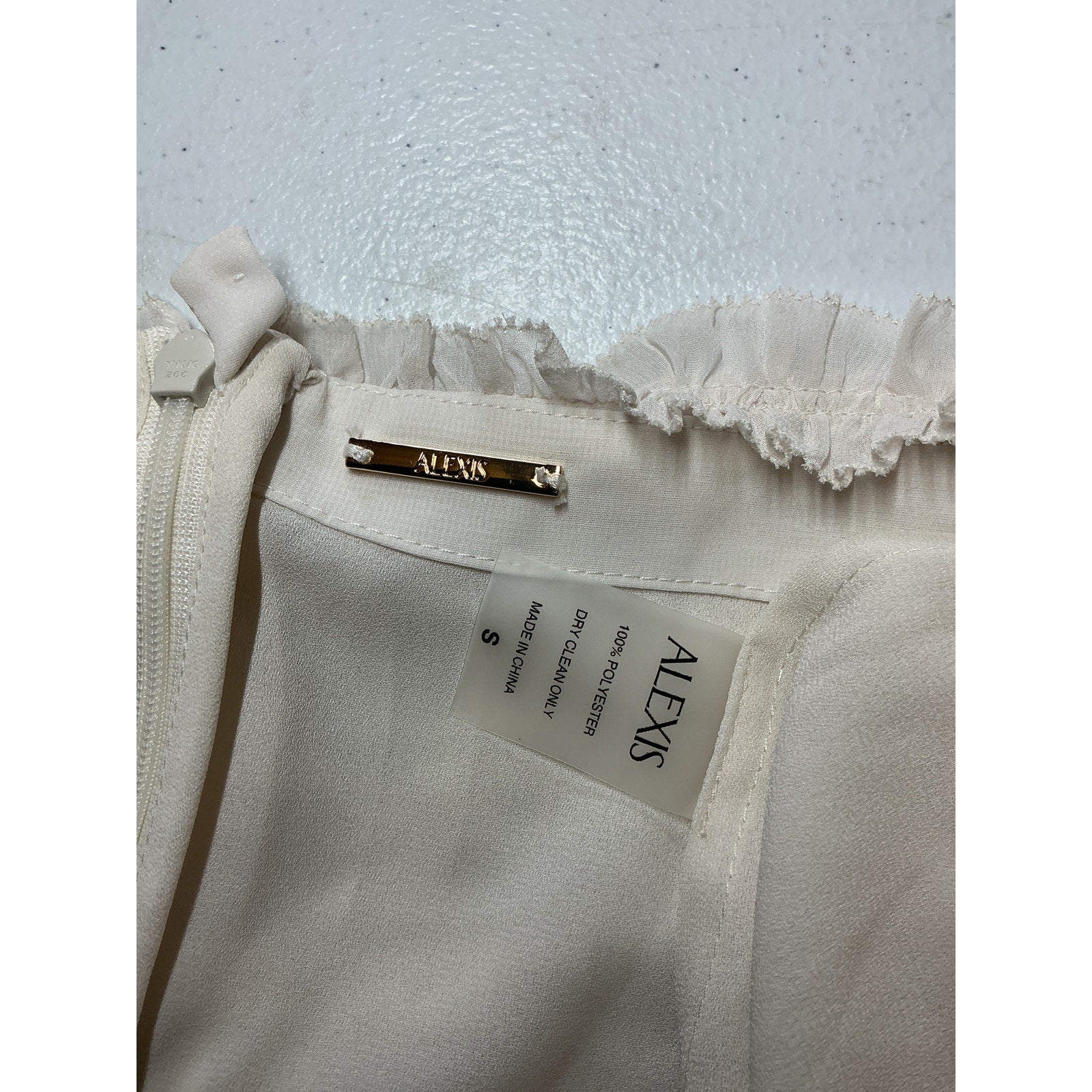 Alexis 'Zori' Cream Polyester Mini Dress Size S