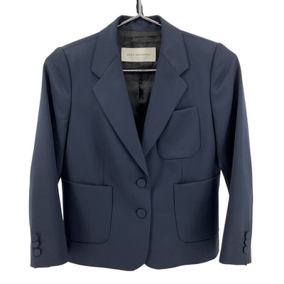 Dries Van Noten Tailored Navy Wool Blazer Size EU 34