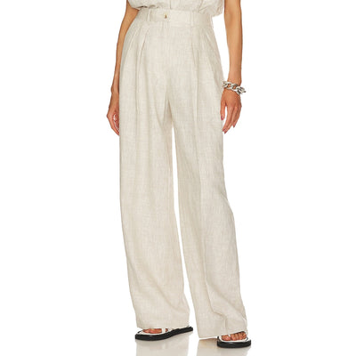 Helsa Tailored Beige Pleated Front Pants Size XS