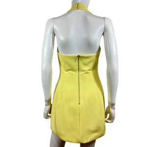 Bardot Halter Yellow Nevelle Mini Dress Size 4