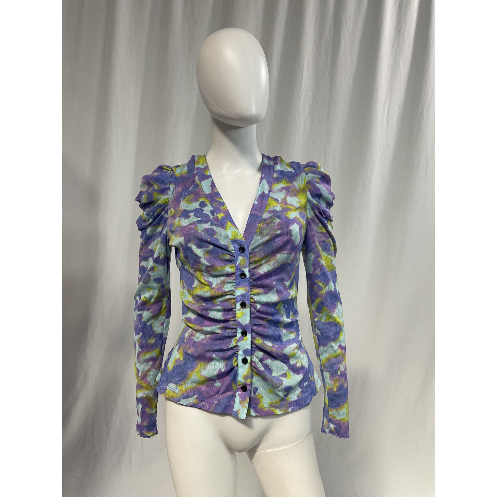 Diane Von Furstenberg 'Gladys' Purple Reversible Top Size M - NWT