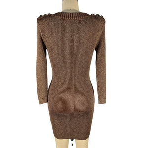 Retrofête Metallic Brown Avenue Mini Dress Size XS