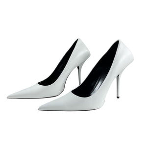Balenciaga Sleek White Square Knife Pumps Size EU 37.5 / US 7.5