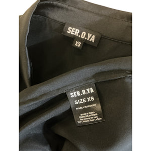 Retrofête Silk Black Antoni Button Down Shirt Size XS