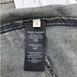 Isabel Marant High Waisted Dark Blue Fatsia Denim Skirt Size FR 36 / US 4 NWT