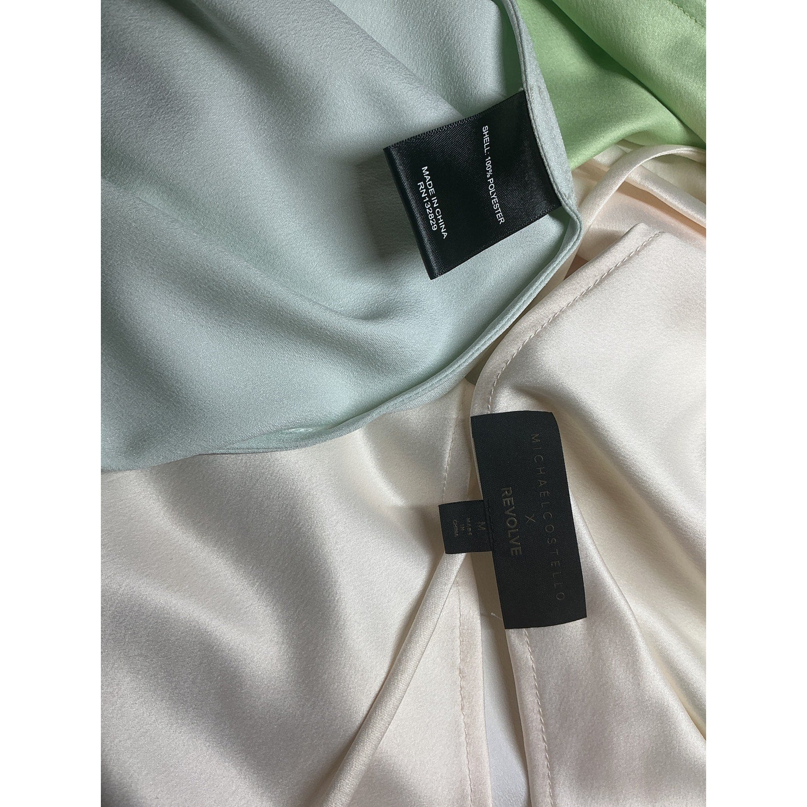 Michael Costello x Revolve 'Porter' Green Poly Dress Size M